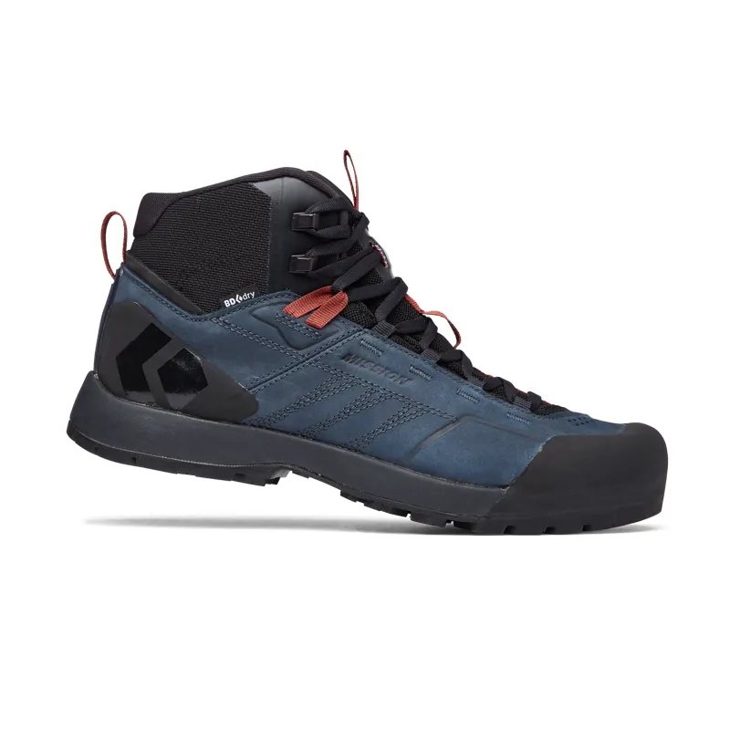 Black Diamond Mens Mission Leather Mid WP Approach Shoes Eclipse/Red Rock-1